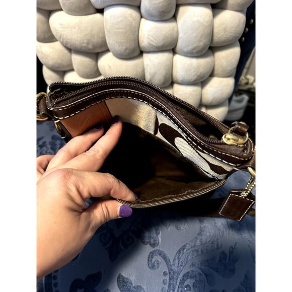 Coach Medium Sized Brown Patchwork Crossbody - Picture 2 of 8